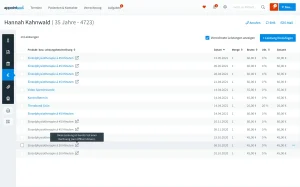 Leistungen und Abrechnung direkt in der Akte in appointmed